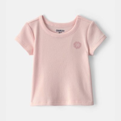 Baby Girl OshKosh Logo Ribbed Tee - Pink