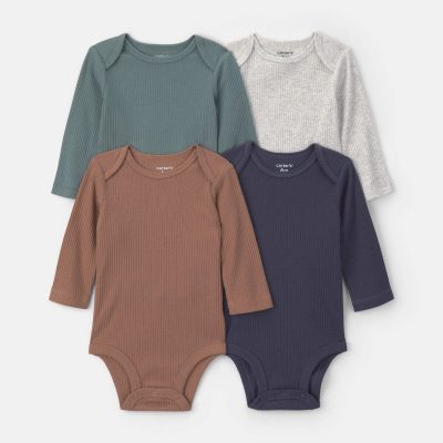 Baby Boy 4-Pack Long-Sleeve Multipack Bodysuits