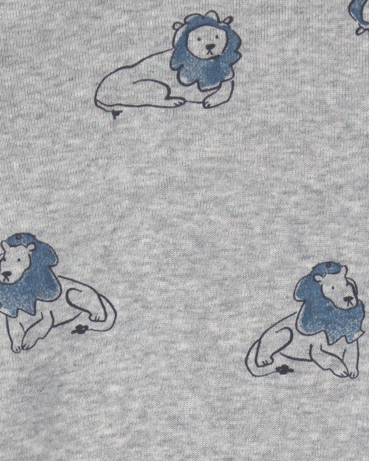 Baby Boy 4-Pack Safari Long-Sleeve Bodysuits - Blue/Grey/Ivory - Image 4