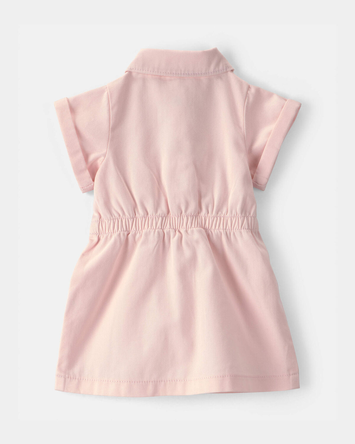 Baby Girl Twill Button-Up Utility Dress - Pink - Image 2