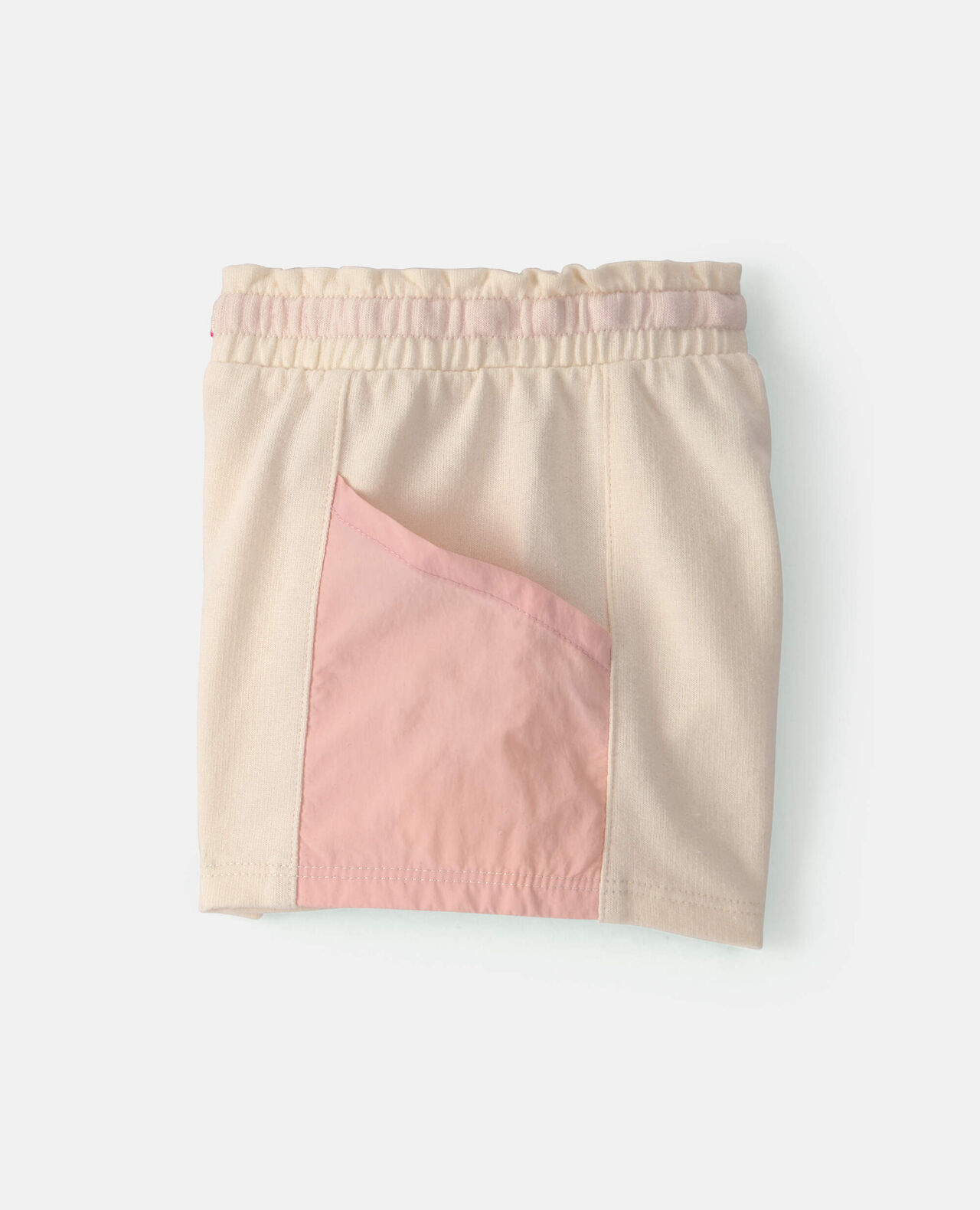 Baby Girl French Terry Shorts - Pink/Ivory - Image 3