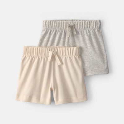 Baby 2-Pack Shorts - Cream/Grey