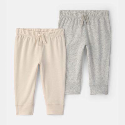 Baby 2-Pack Pants - Ivory/Grey