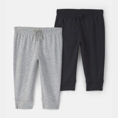 Baby 2-Pack Pants - Grey/Black