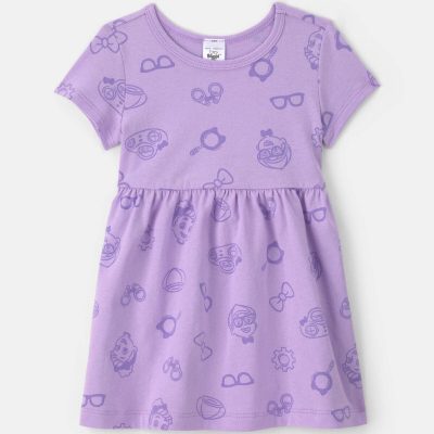 Baby Girl Blippi Short-Sleeve Dress - Purple