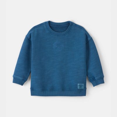 Baby Boy OshKosh Logo French Terry Pullover Sweatshirt - Blue