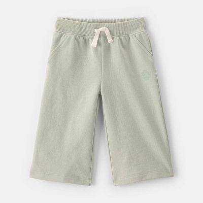 Baby Girl French Terry Drawstring Pants - Green