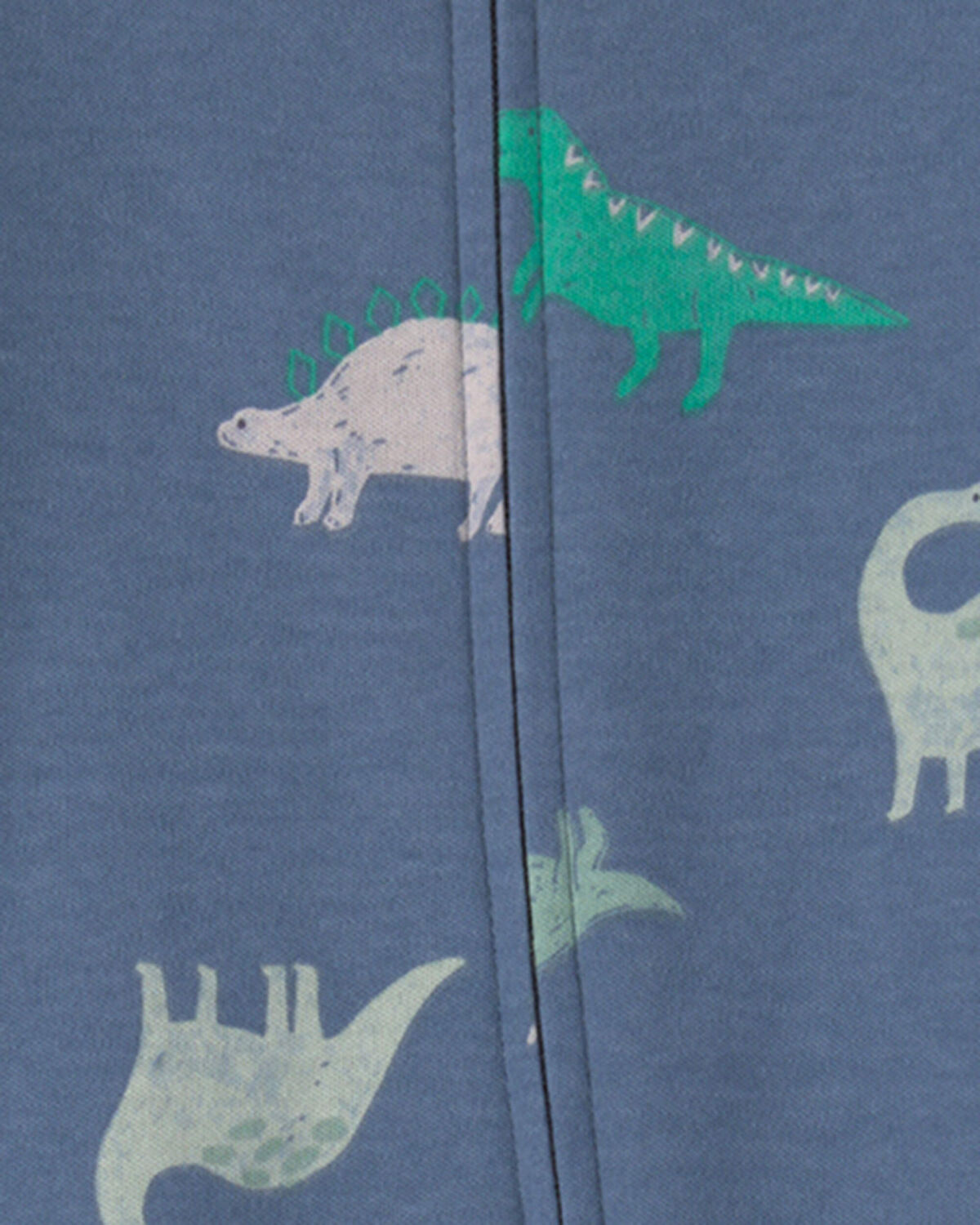 Baby Boy Dinosaur 2-Way Zip Sleep & Play Pajamas - Blue - Image 3