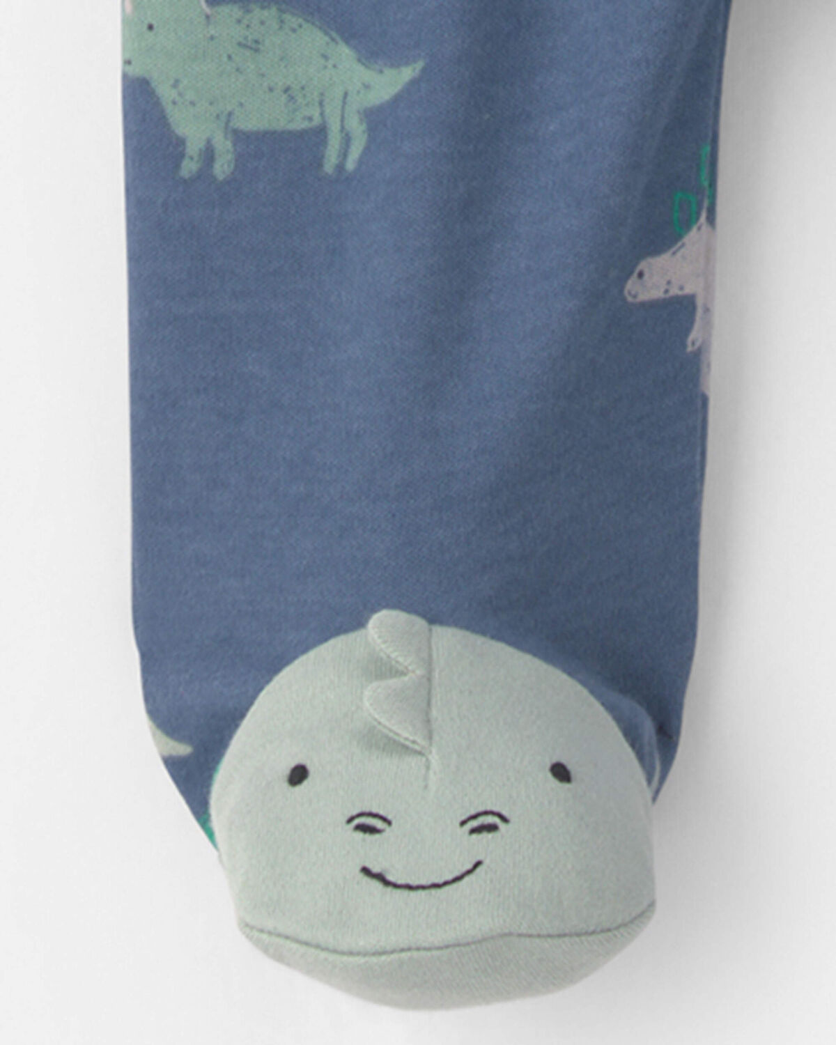 Baby Boy Dinosaur 2-Way Zip Sleep & Play Pajamas - Blue - Image 4