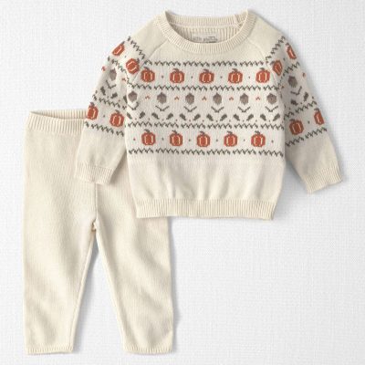 Baby 2-Piece Organic Cotton Sweater Knit Top & Pant Set