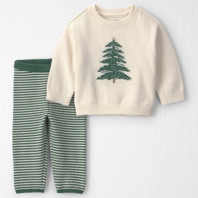 Baby 2-Piece Organic Cotton Sweater Knit Top & Pant Set