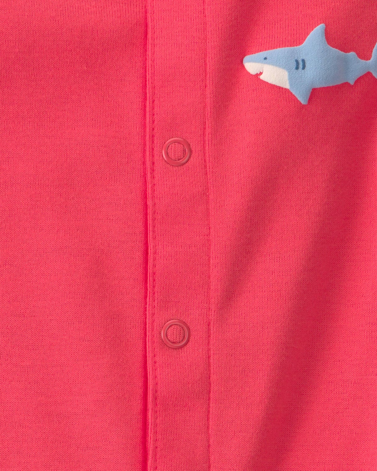 Baby Boy Shark Romper - Coral - Image 3