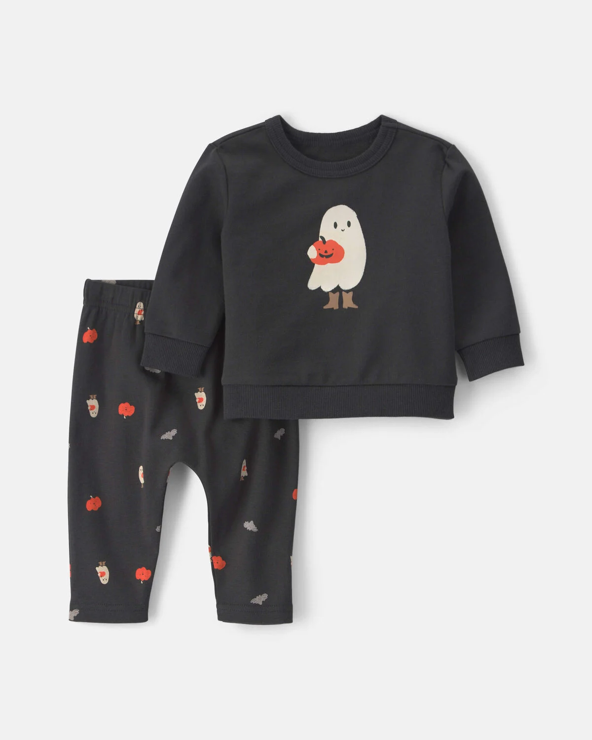 Baby 2-Piece Halloween Long-Sleeve Top & Pant Set - Black