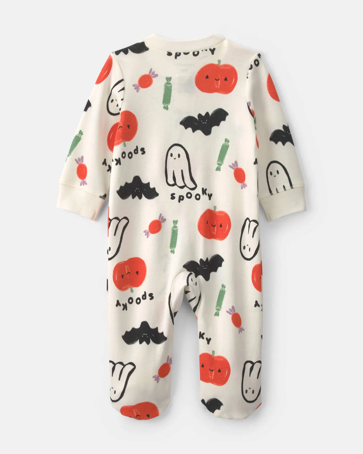 Baby Halloween 2-Way Zip 100% Cotton Sleep & Play Pajamas - Cream - Image 2