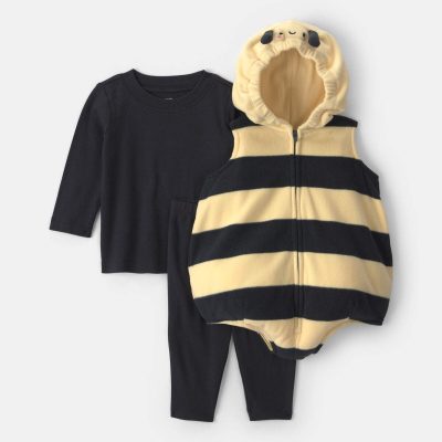 Baby 3-Piece Bee Halloween Long-Sleeve Costume - Yellow/Black