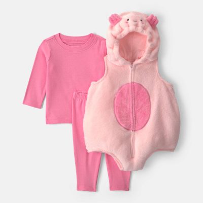 Baby Girl 3-Piece Axolotl Halloween Costume - Pink