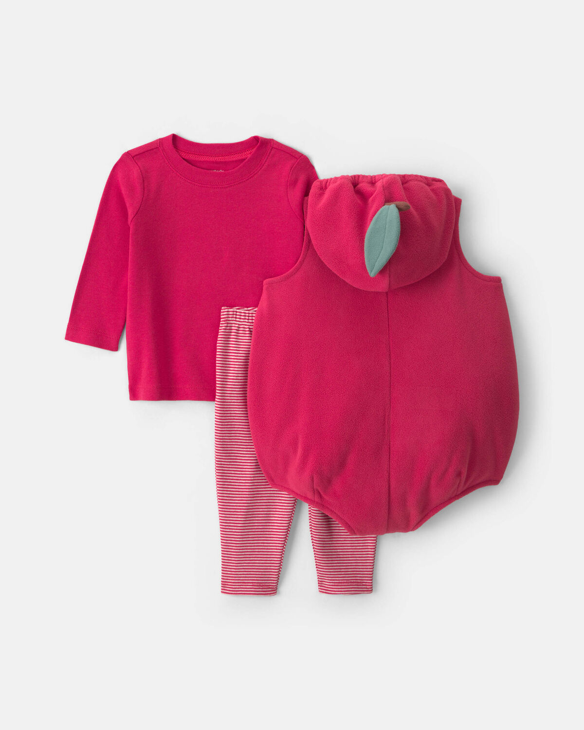 Baby 3-Piece Apple Halloween Long-Sleeve Costume - Red - Image 2