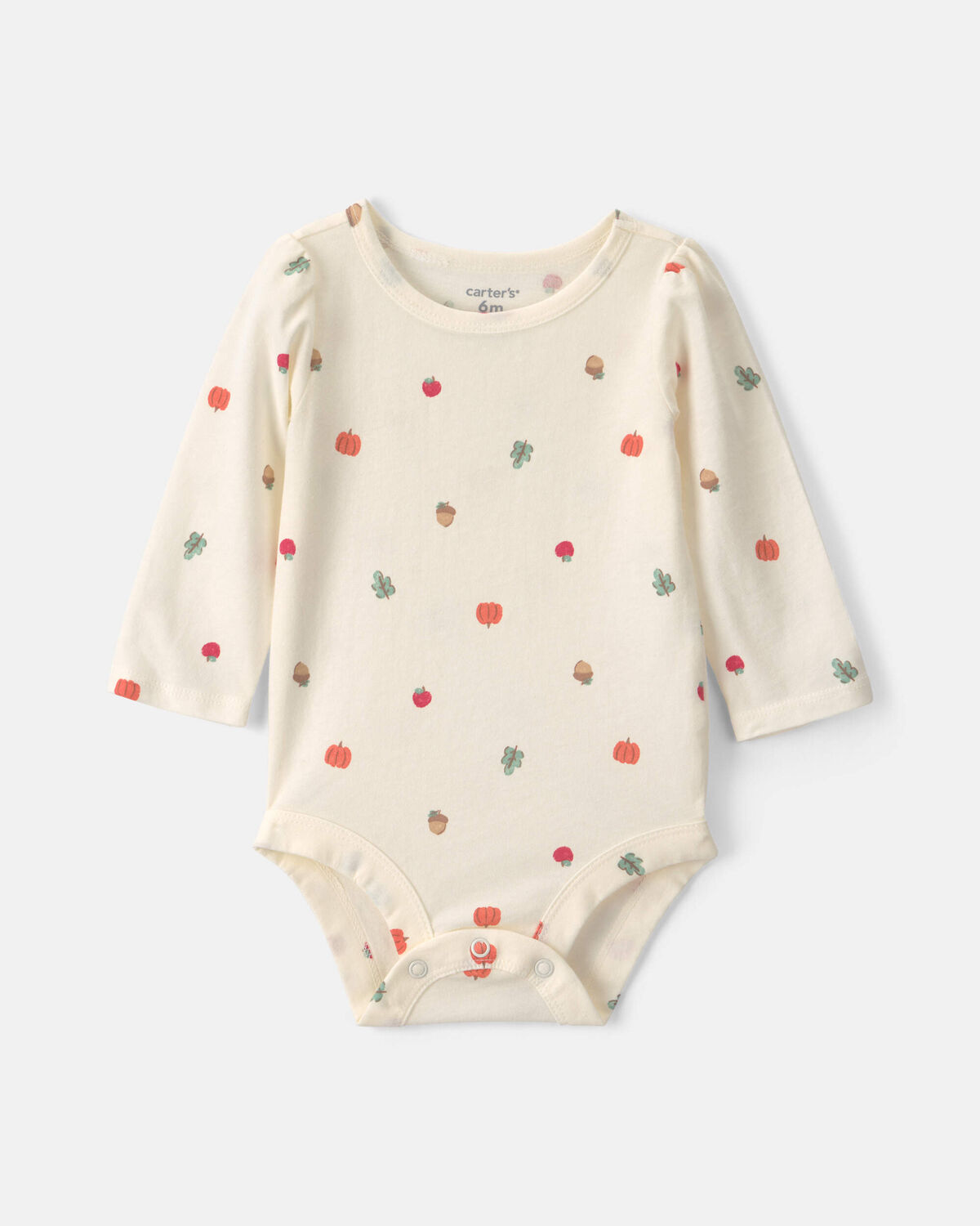 Baby Girl 3-Piece Thanksgiving Long-Sleeve Dress Set - Cream/Brown - Image 3