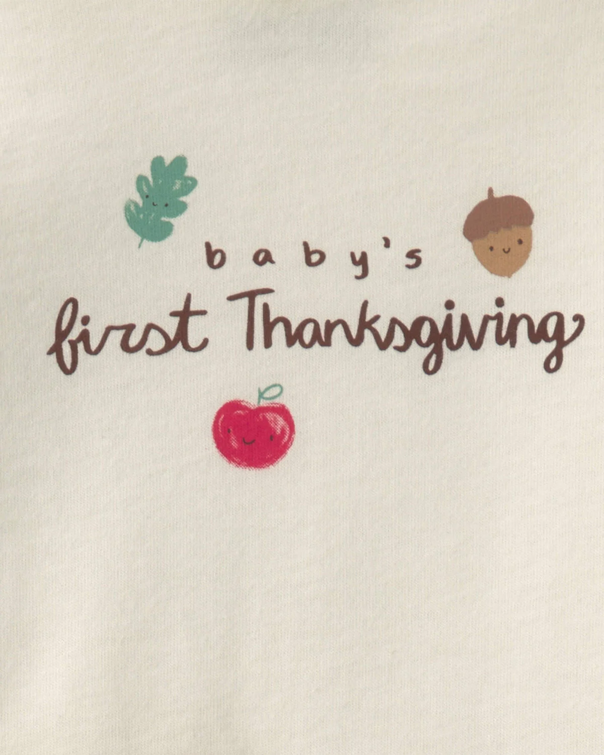 Baby 2-Piece 'Baby's First Thanksgiving' Top & Pant Set - Brown/Cream - Image 2