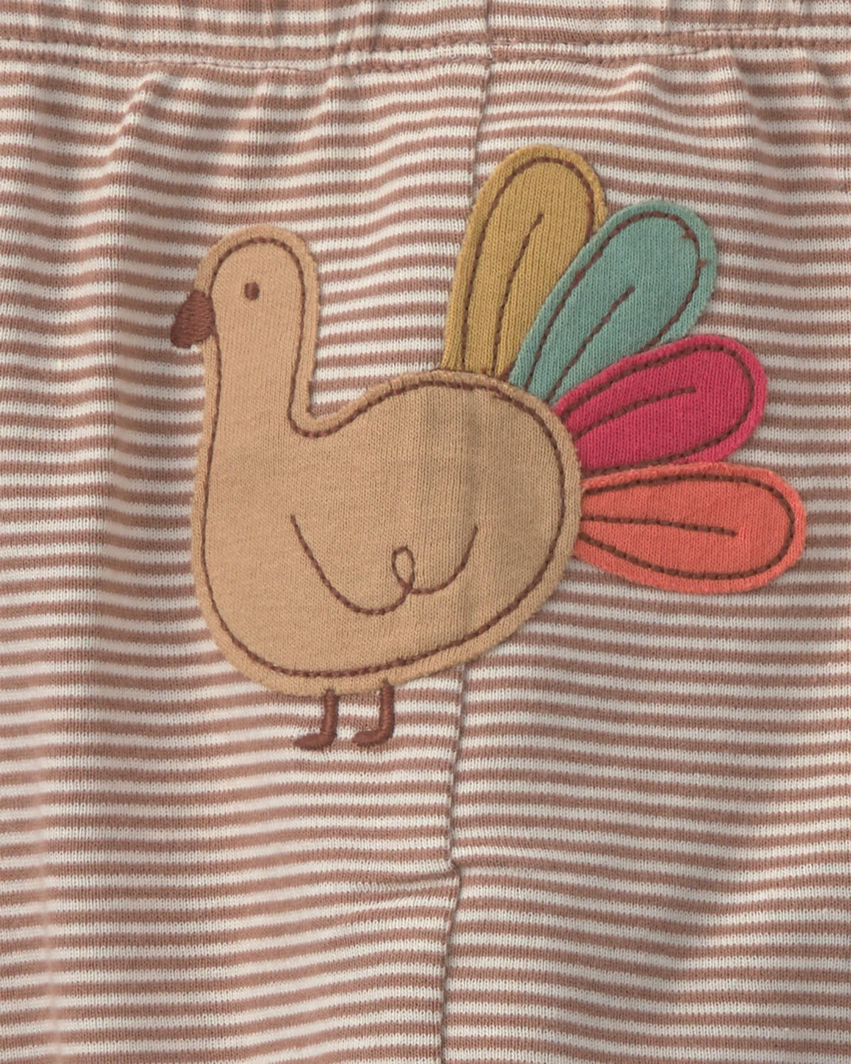 Baby 2-Piece 'Baby's First Thanksgiving' Top & Pant Set - Brown/Cream - Image 3