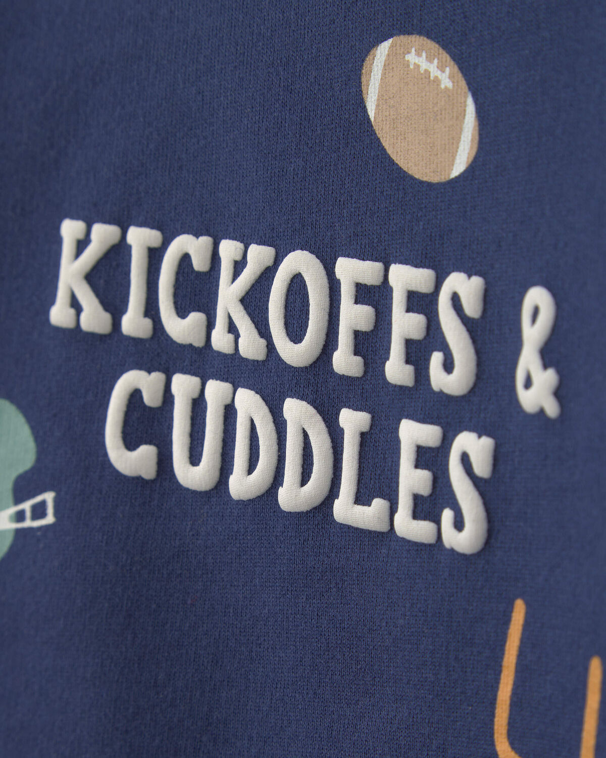 Baby Boy 2-Piece Football French Terry Pullover & Pant Set - Navy Blue - Image 3