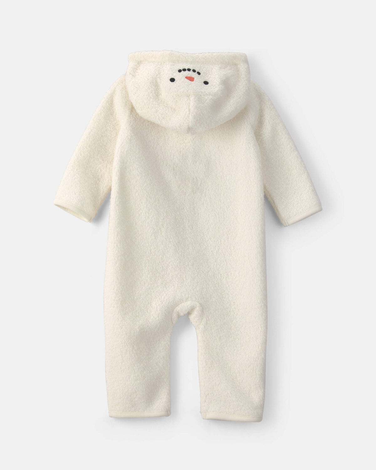 Baby Snowman Fleece Long-Sleeve Jumpsuit - Cream - Image 2