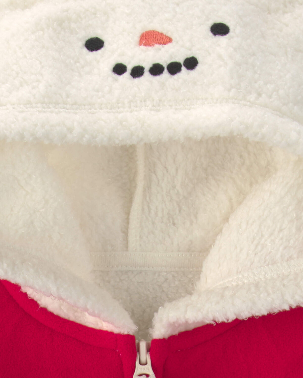 Baby Snowman Fleece Long-Sleeve Jumpsuit - Cream - Image 3