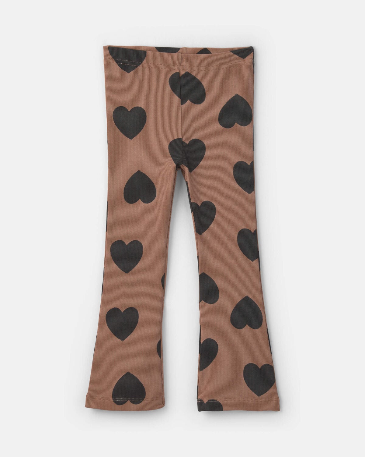 Baby Girl Heart Long-Sleeve Top & Pant Set - Brown/Black - Image 2