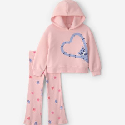 Baby Girl 2-Piece Monster Fleece Hoodie & Pant Set - Pink
