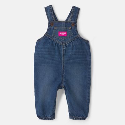 Baby Girl Denim Overalls - Medium Wash