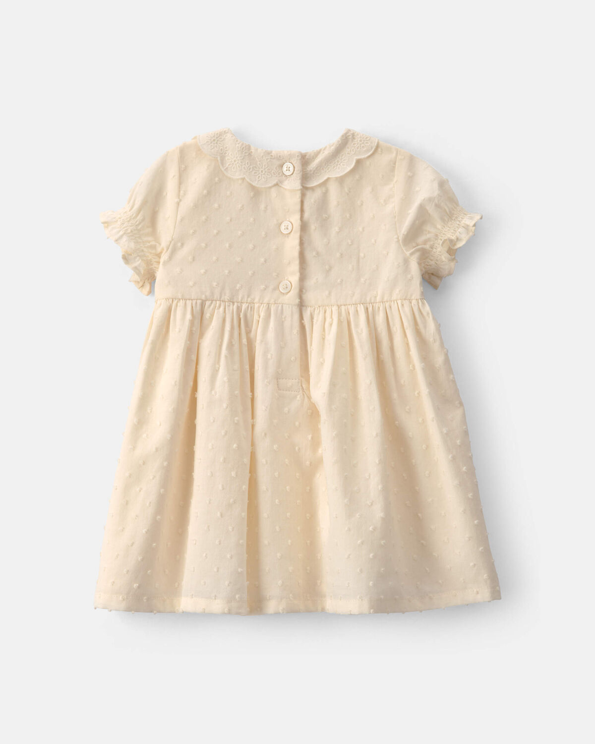 Baby Girl Swiss Dot Short-Sleeve Dress - Cream - Image 2
