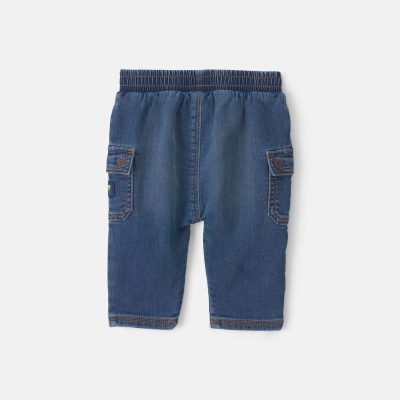 Baby Boy Denim Cargo Jeans - Medium Wash