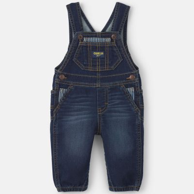 Baby Boy Denim Overalls - Dark Wash