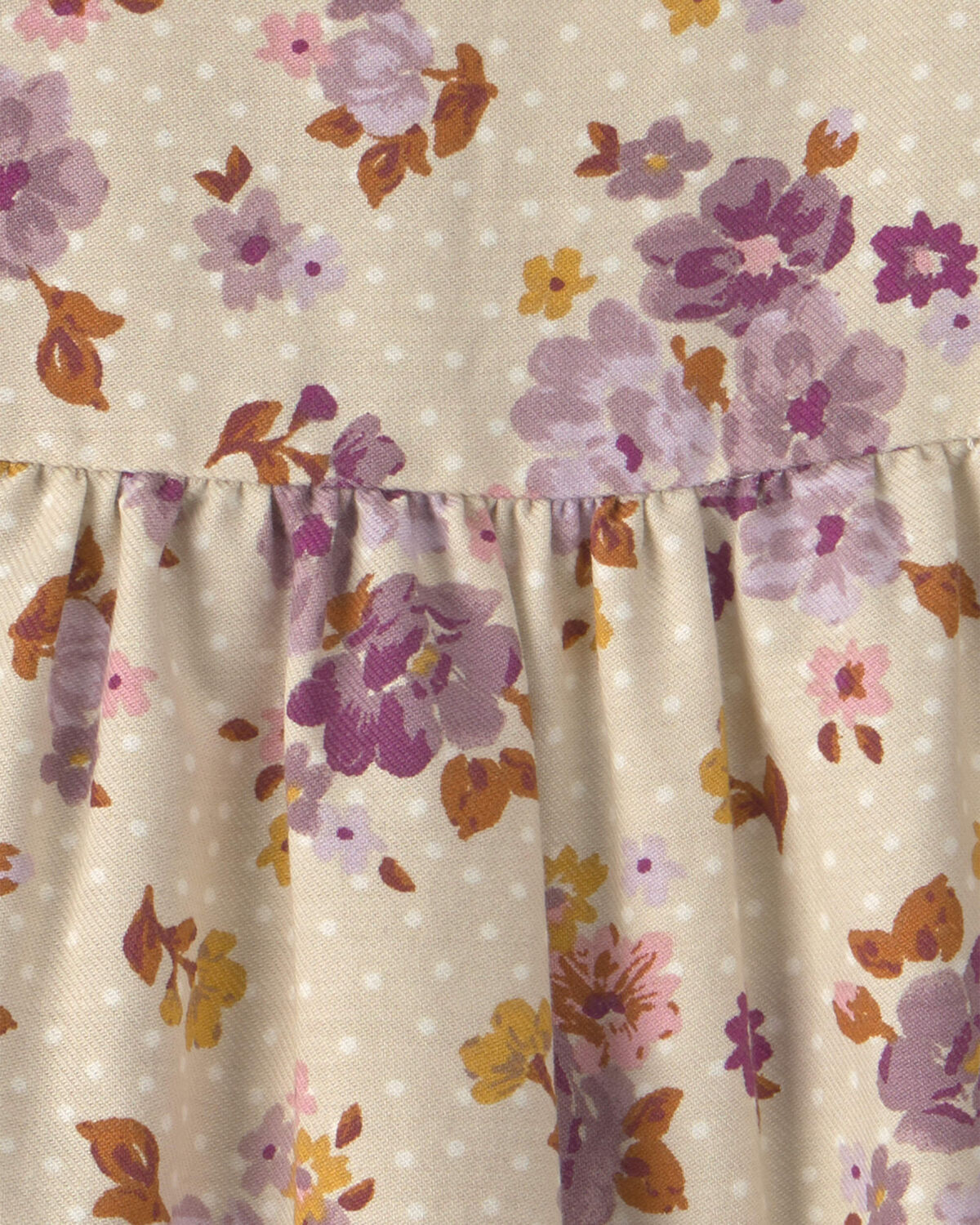 Baby Girl 2-Piece Floral Twill Long-Sleeve Dress - Cream - Image 4