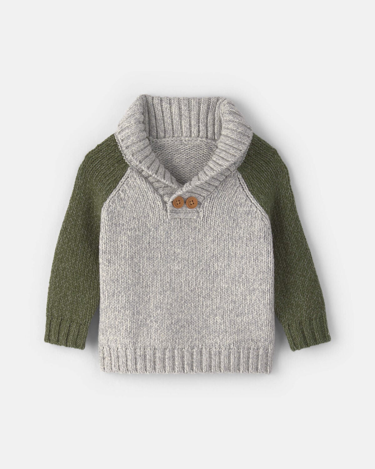 Baby Boy Color Block Sweater - Grey/Green