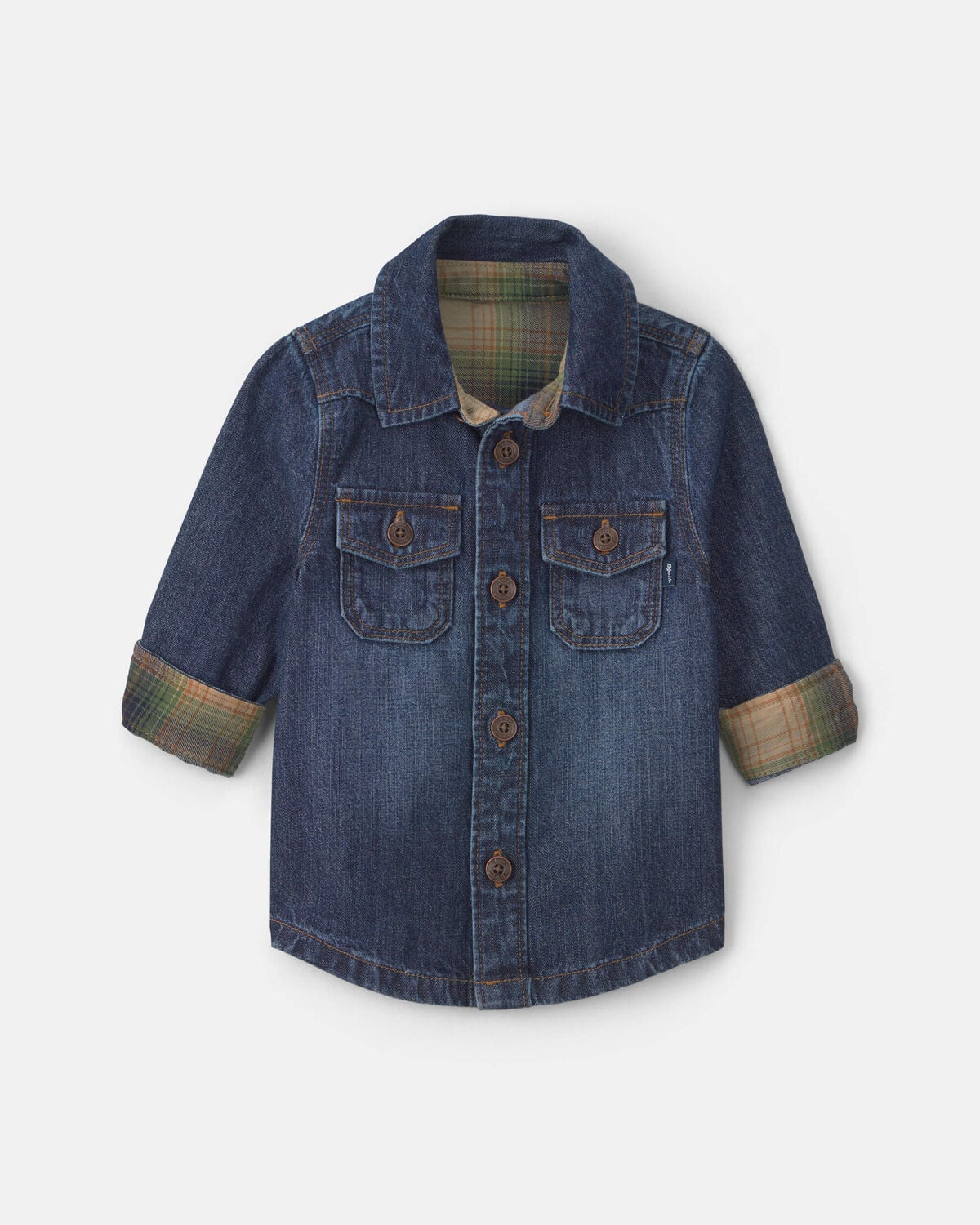 Baby Boy Denim Button-Down Shirt - Indigo - Image 3