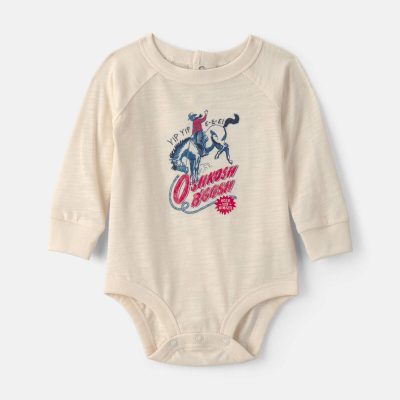 Baby Boy Cowboy Long-Sleeve Graphic Bodysuit - Cream
