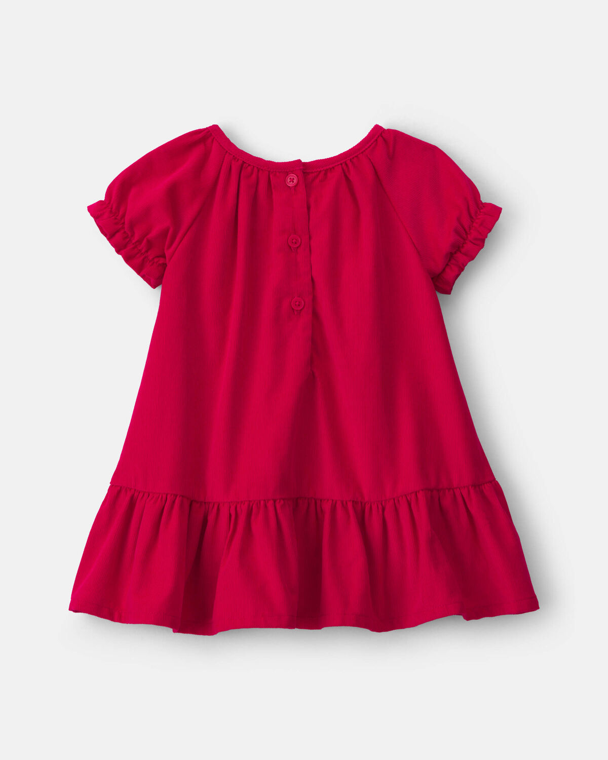 Baby Girl Corduroy Short-Sleeve Dress - Red - Image 2