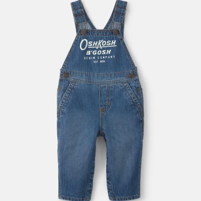 Baby Logo Denim Overalls - Dark Wash