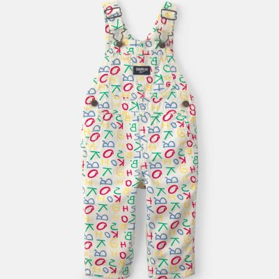 Baby Alphabet Overalls - White