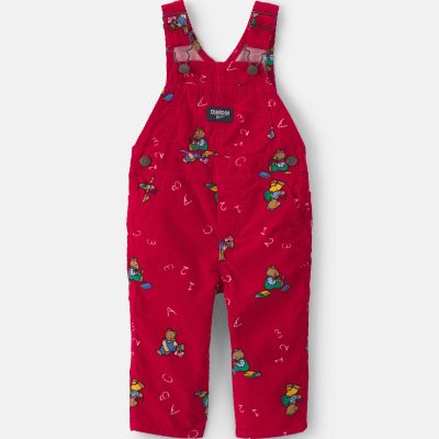 Baby Bear Corduroy Overalls - Red