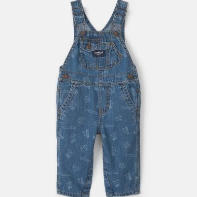 Baby Logo Denim Overalls - Light Wash