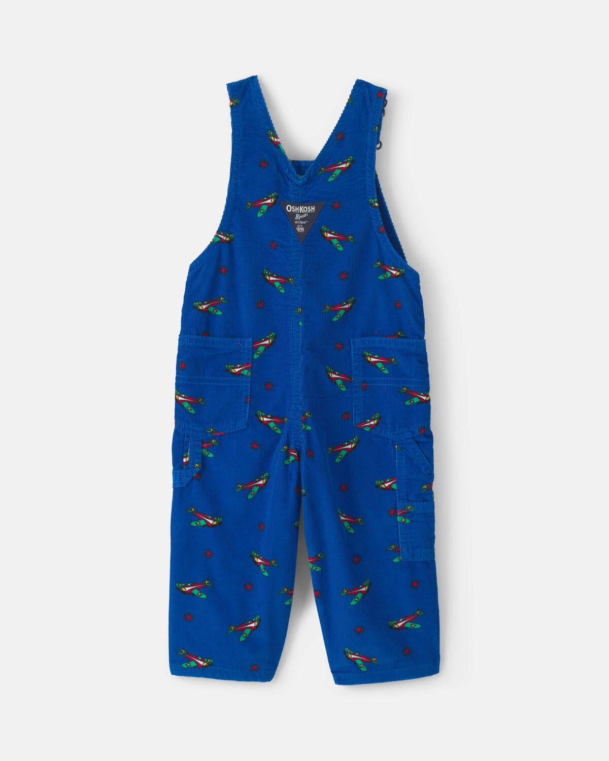 Baby Boy Plane Corduroy Overalls - Blue - Image 2