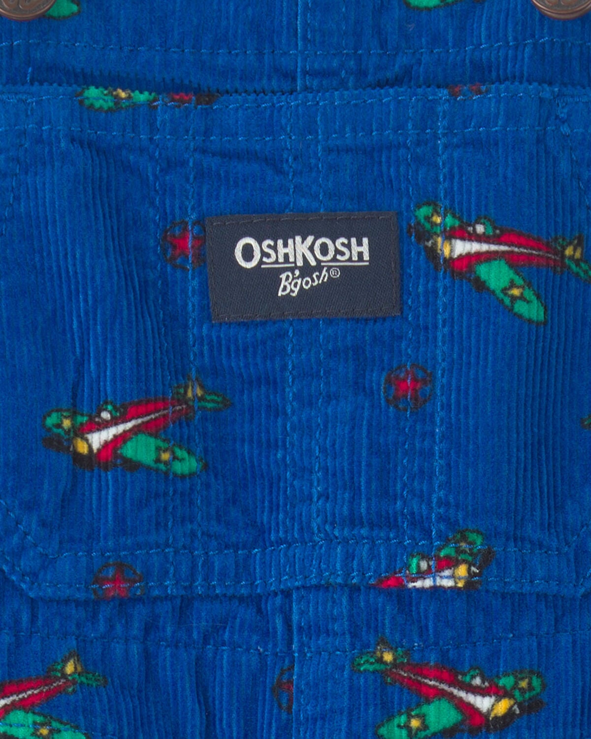 Baby Boy Plane Corduroy Overalls - Blue - Image 3