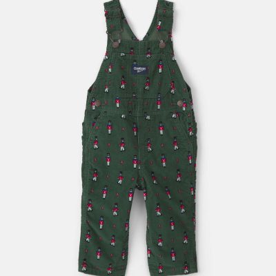 Baby Boy Nutcracker Corduroy Overalls - Green