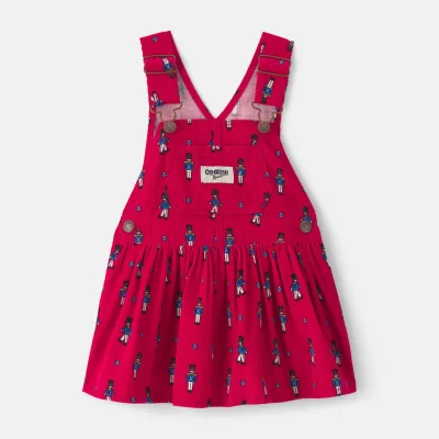 Baby Girl Nutcracker Corduroy Skirtall - Red