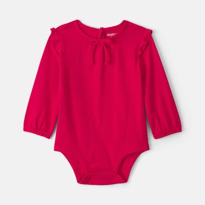 Baby Girl Long-Sleeve Bodysuit - Red