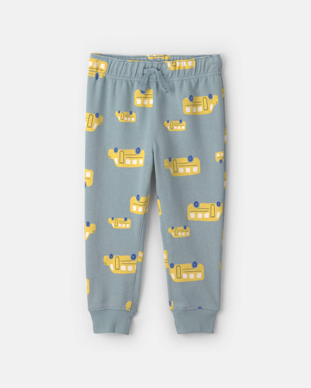 Baby Boy 2-Piece School Bus Sweatshirt & Pant Set - Blue/Yellow - Image 2