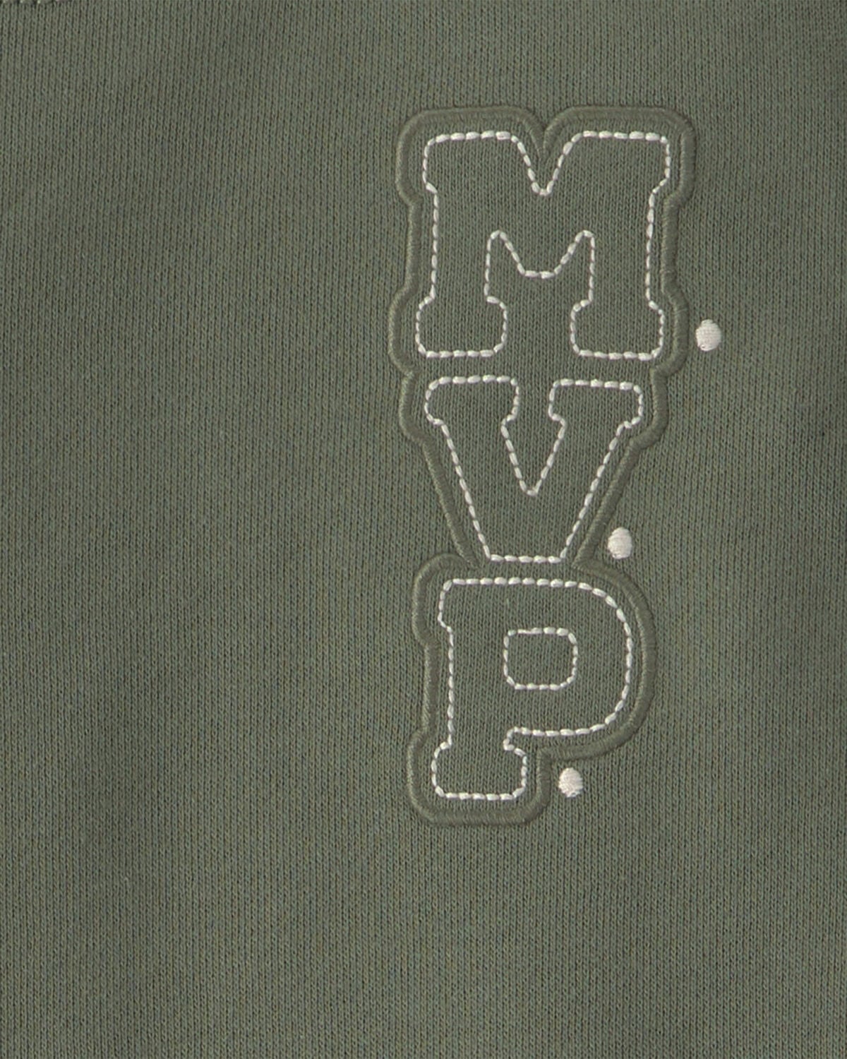Baby Boy 2-Piece 'MVP' French Terry Long-Sleeve Top & Pant Set - Olive Green - Image 4
