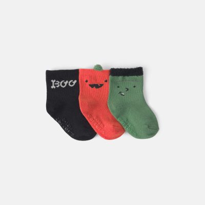 Baby 3-Pack Halloween Booties - Green/Black/Orange